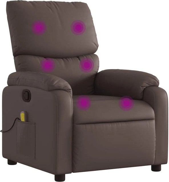vidaXL Massagesessel Modell 9 in Braun aus Kunstleder mit Armlehnen und Relaxfunktion - Bild 1