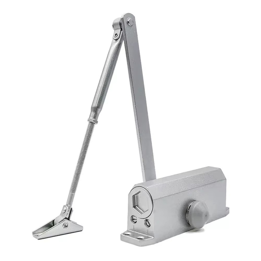 Automatischer hydraulischer Türschließer in Silber mit einstellbarer Geschwindigkeit und Türstopper für 40-60 kg - Bild 2
