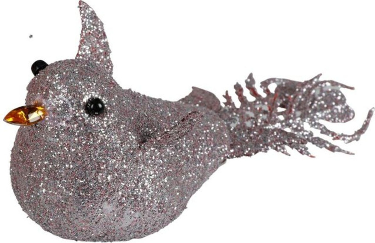 Buri Weihnachtsbaumschmuck Vogel Set aus Schaumstoff und Metall in Rosa mit Glitter als Clip-Ornament für deine Weihnachtsdeko - Bild 1