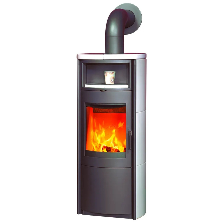 Hark Nika ECOplus Kaminofen mit Kacheln in Creme-Weiß, 7 kW mit Automatik - Bild 2