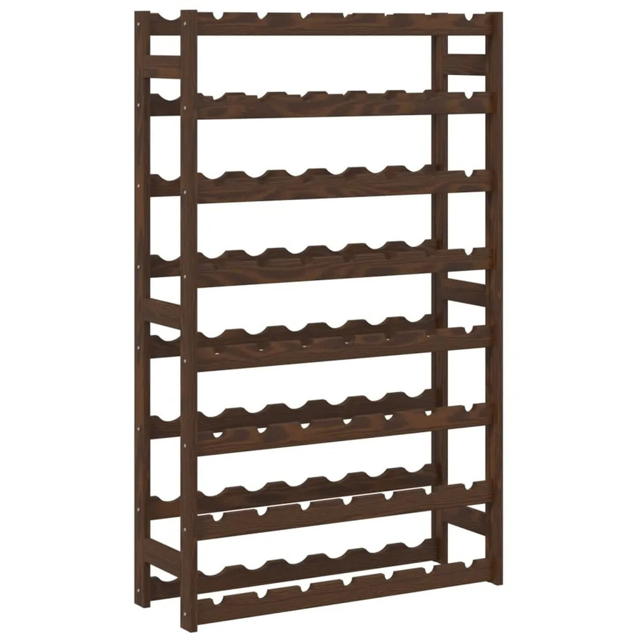 vidaXL Weinregal aus Massivholz Kiefer in Braun für 56 Flaschen, rustikales Standregal B: 118 cm, T: 25 cm, H: 72 cm - Bild 2