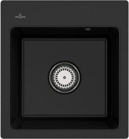 Villeroy & Boch Subway 45 XS Flat bündige Keramikspüle in Schwarz mit Ablagegarnitur und Handbetätigung - Bild 1