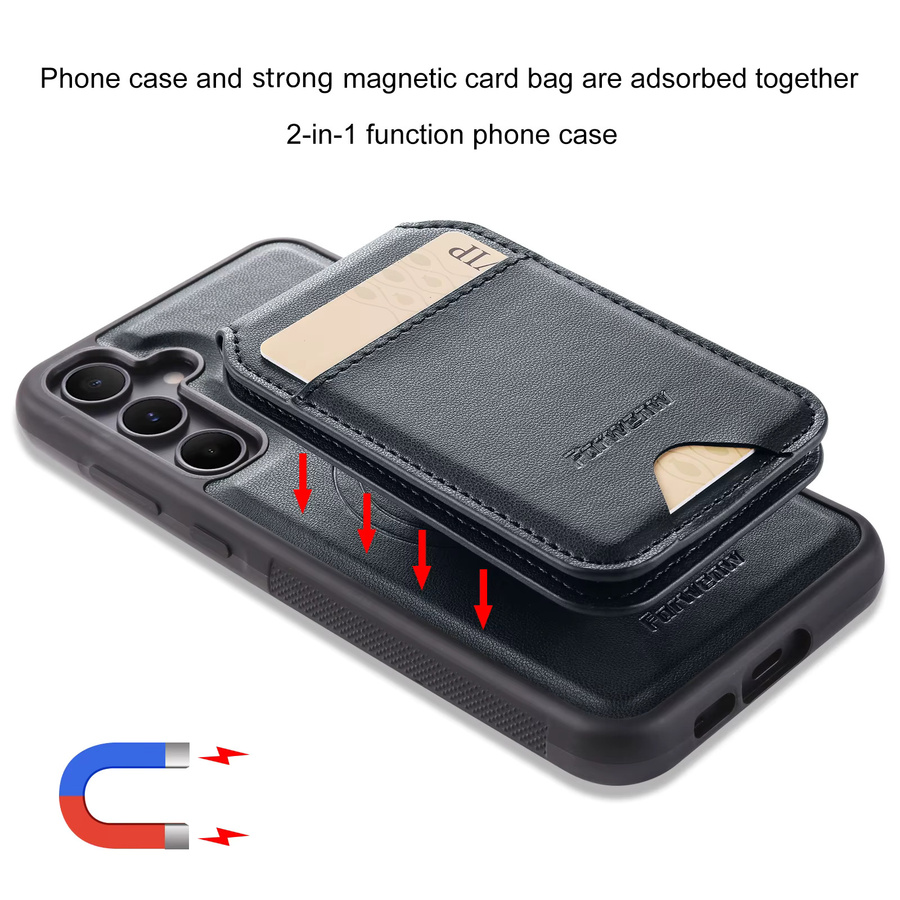 Luxus MagSafe Magnetische Lederhülle für Samsung Galaxy A17 A16 A55 A35 A25 A15 in Schwarz - Bild 2