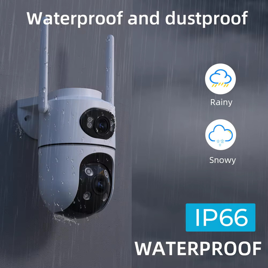 ANBIUX Outdoor IP Kamera mit Dual Objektiv, 5K 10MP HD Wifi PTZ Sicherheitscamera mit Auto Tracking, Weiß - Bild 3