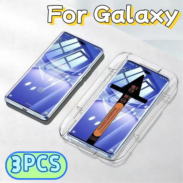 3er-Set Samsung Galaxy S25 S24 S23 S22 S21 Ultra Plus Displayschutzfolie aus gehärtetem Glas, transparent - Bild 1