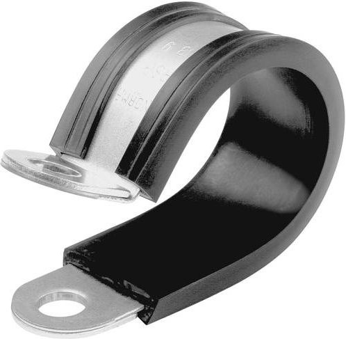 Norma NORMAFIX Rohrhalterungsschelle schraubbar mit Chloropren-Schutzprofil in Silber und Schwarz, maximaler Durchmesser: 10 mm - Bild 1