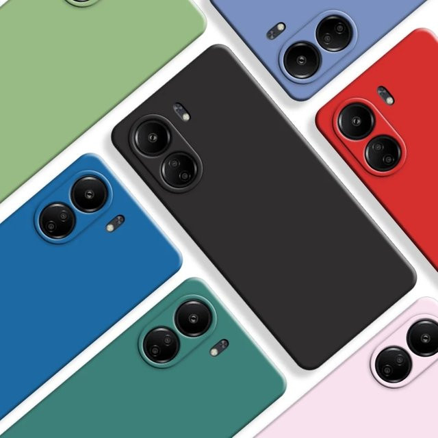 Flüssige Silikon-Schutzhülle für Xiaomi Redmi 13C 4G in Grün - Bild 1