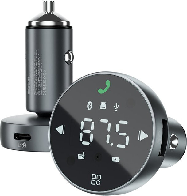 Proove FM Bluetooth Modulator FMSS30110003 in Grau mit USB-A, USB-C und microSD-Slot - Bild 1
