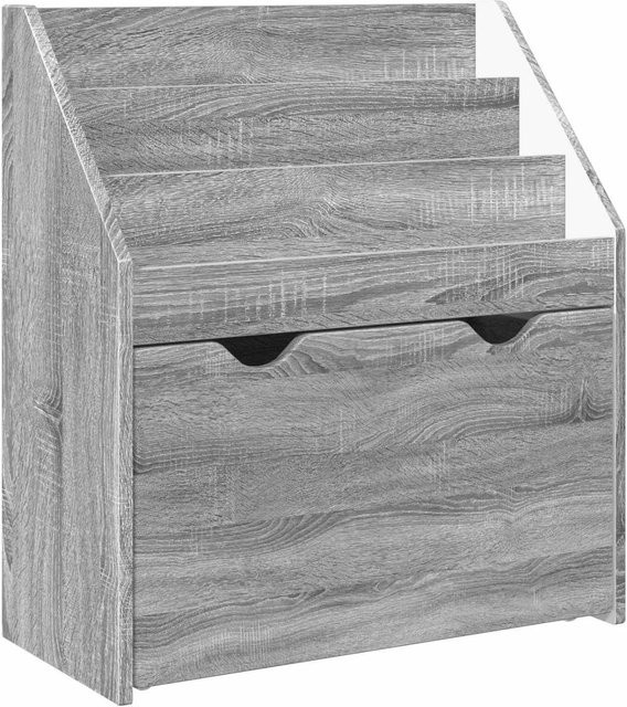 vidaXL Kinderregal in Grau Sonoma, modernes Standregal für das Kinderzimmer aus MDF, Breite: 60 cm, Tiefe: 29,5 cm, Höhe: 69 cm - Bild 1