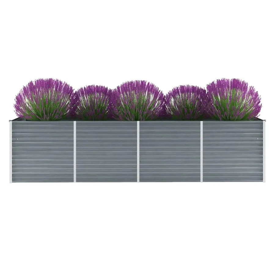 Furnicato Garten-Hochbeet aus verzinktem Stahl in Grau, B/T/H: 320 x 80 x 77 cm - Bild 2