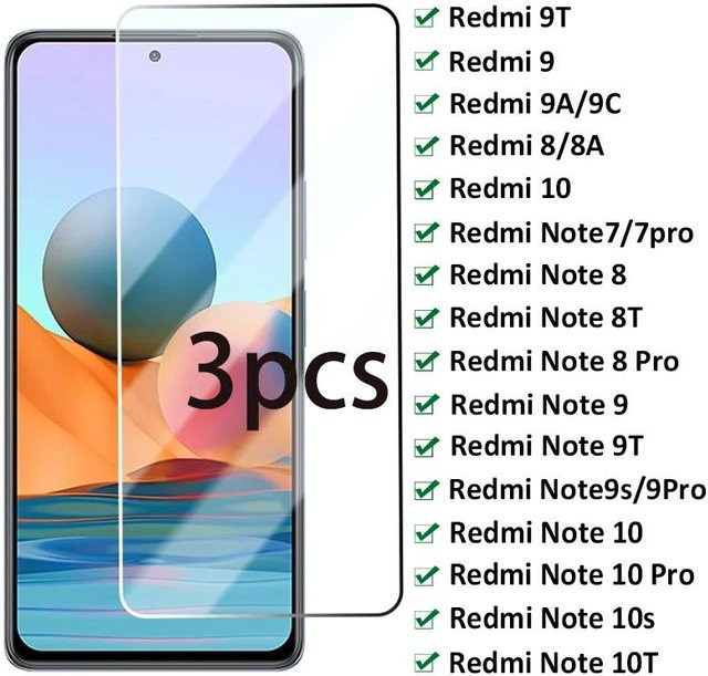 3er-Set Xiaomi Screen Protector aus gehärtetem Glas für Redmi Note 10 Pro 9 Pro 9S 8 7 transparent - Bild 1