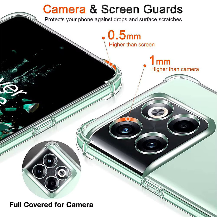 Transparente Silikon-Handyhülle für OnePlus (kompatibel mit 5, 5T, 6, 6T, 7, 7T, 8, 8T, 9, 9R, 9 Pro, 10, 10R, 10T, 11, 11R, 9RT), stoßfeste weiche Schutzhülle - Bild 3
