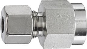 Riegler Mano-Anschlussverschraubung aus Edelstahl in Silber, G 1/2 Zoll, Rohr-Außendurchmesser 8 mm, Material ES 1.4571 - Bild 1