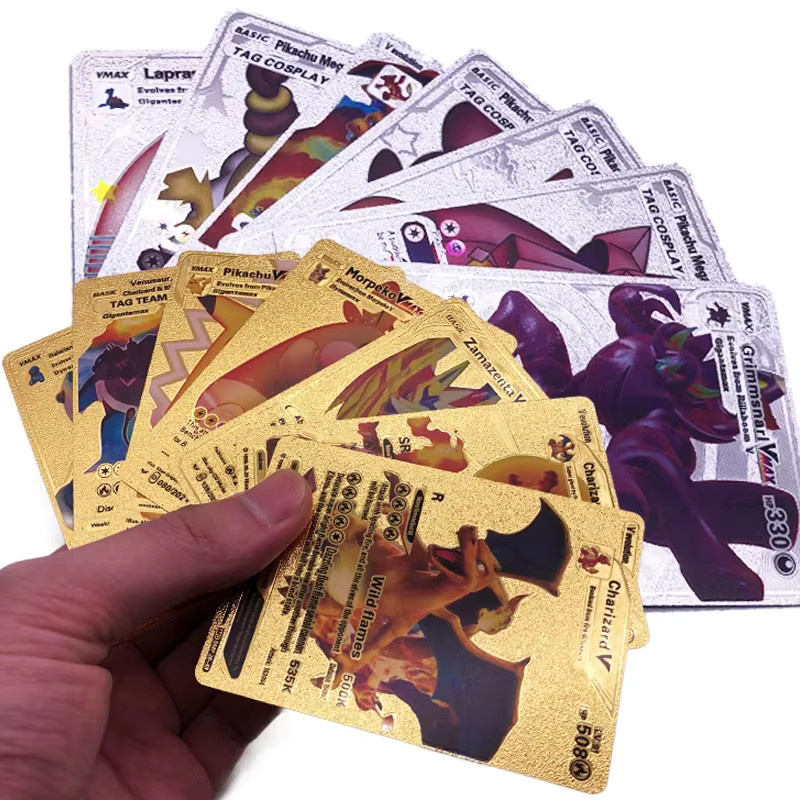 Potdemiel Pokémon Spielkarten, Gold, multilingual, 55-110 Stück - Bild 1