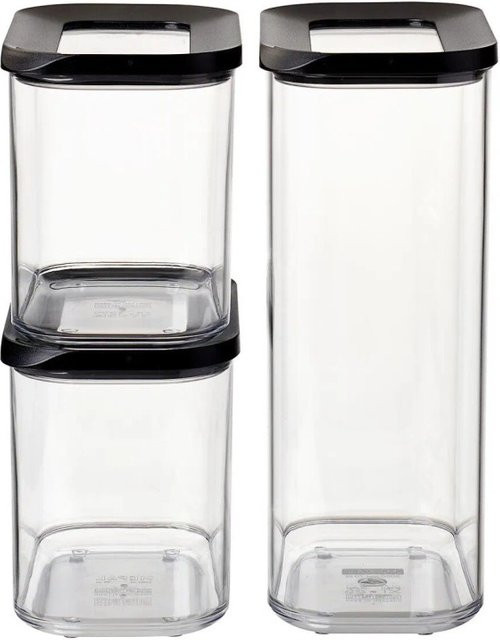 Mepal Modula Vorratsdosen-Set 3-teilig, luftdicht, Schwarz/Transparent - Bild 2