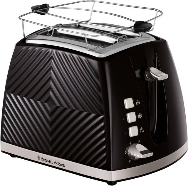 Russell Hobbs Toaster 26390-56 in Schwarz und Silber aus Edelstahl mit Timer, B/H/T: 37 x 22 x 18 cm - Bild 1