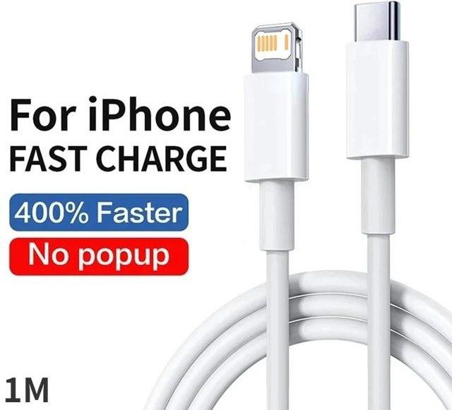 L.RIDING PULO 20W PD Schnellladegerät mit USB-C auf Lightning Kabel in Weiß, 1m Länge - Bild 1