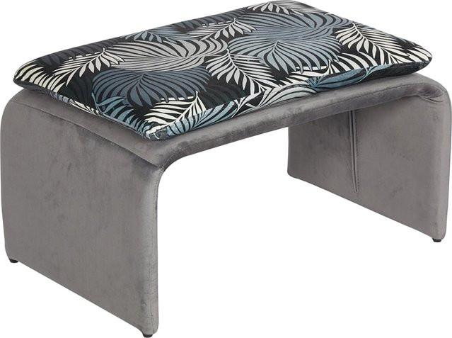 HTI-Living Hocker Vance mit floralem Muster in Grau - Bild 1