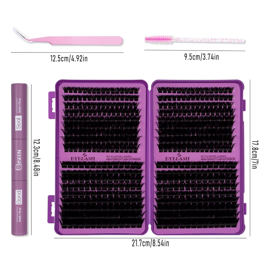 ISEEN Wimpern-Cluster-Set, Black, 9-16mm, Unisex - Bild 2
