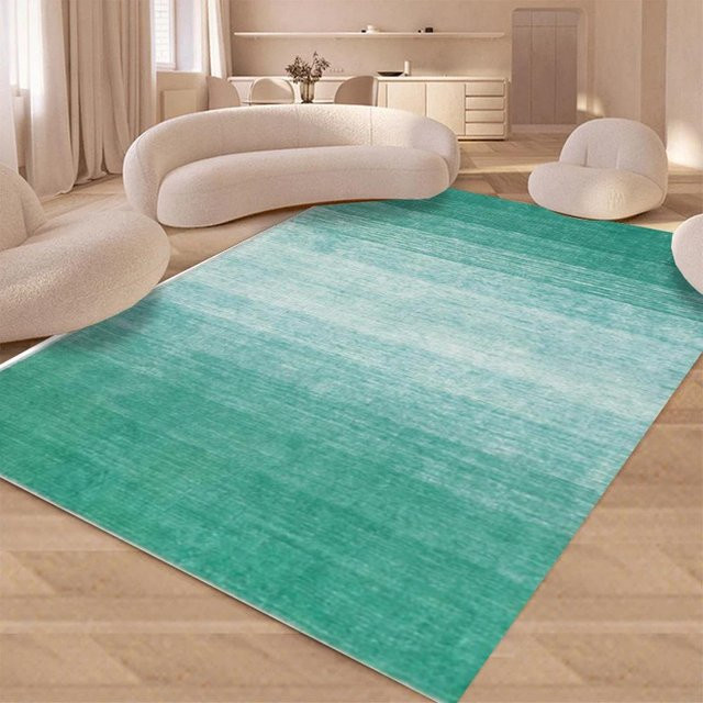 Modernes Karpetti Teppich mit Farbverlauf in Türkis, maschinengefertigt, B/T: 120 x 80 cm - Bild 1