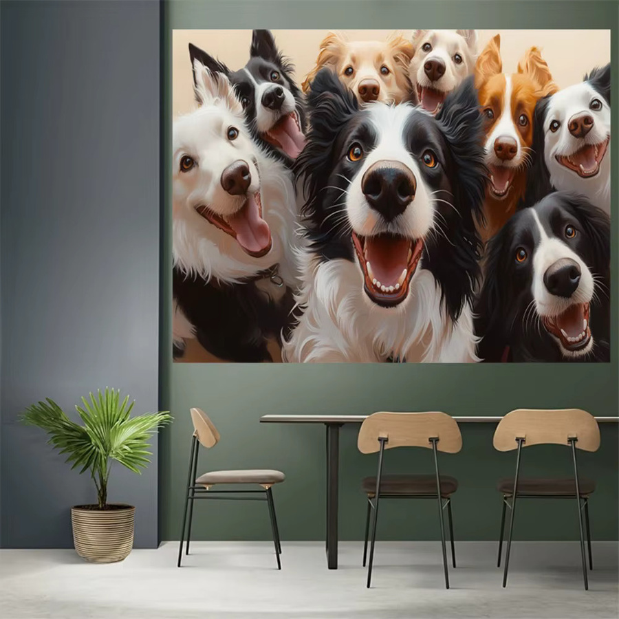 VIKAMA Wandteppich mit niedlichem Cartoon-Hund als ästhetische Wanddekoration in Mehrfarbig - Bild 2