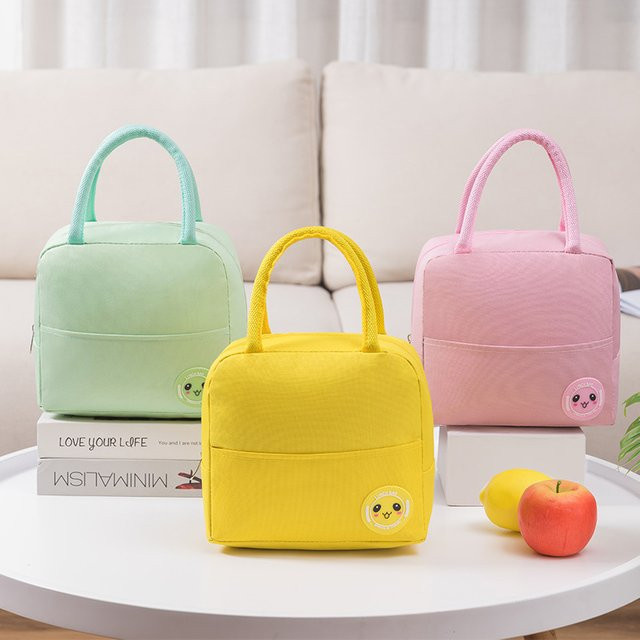 Isolierte Lunch Box Tasche von NANCY TINO aus Oxford-Gewebe in Pink, Tragbare Picknick Tasche mit Tragegriff für Arbeit und Studium - Bild 1