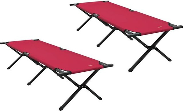 2er-Set vidaXL Klappbare Schlafbetten für Camping in Rot mit Oxford-Stoff und Stahlgestell, B/T/H: 69 x 193 x 45 cm