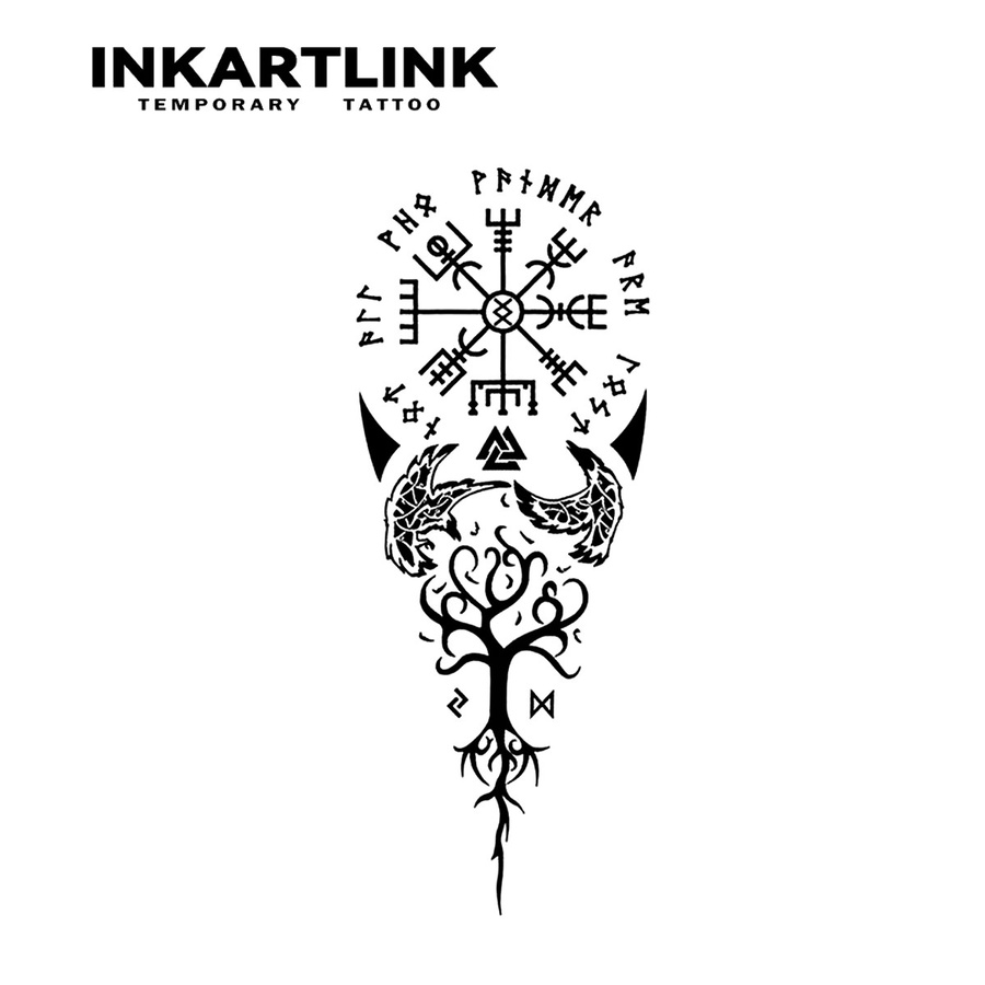 INKARTLINK Temporäres Tattoo Antike Symbole, wasserdicht, bis 15 Tage - Bild 3