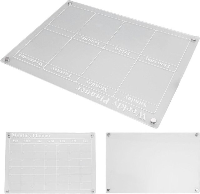 3er Set Aimo Planungsbrett aus Acryl in Transparent mit 6 Stiften für Wochen- und Monatsplanung - Bild 1