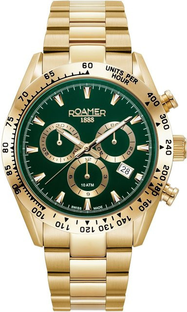 Roamer Chronograph, Quarz, Edelstahl, Grün, 42 mm, Herren - Bild 1