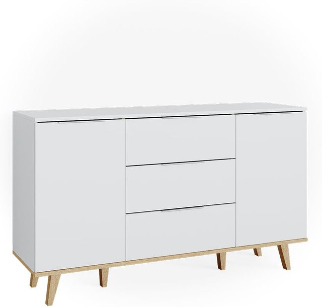 VICCO Nautica Sideboard Kommode in Weiß und Eiche im skandinavischen Stil - Bild 1