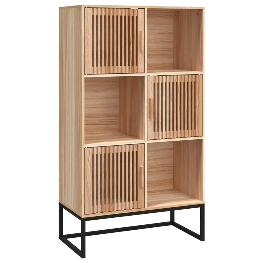 vidaXL Highboard im skandinavischen Design aus Kiefer und Metall, Braun, B: 70 cm, T: 35 cm, H: 125 cm - Bild 2