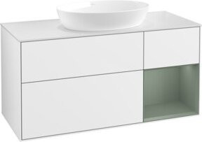 V&B Finion Waschtischunterschrank in Eiche Natur und Weiß lackiert, Breite: 120 cm, Tiefe: 50,1 cm, Höhe: 50,1 cm - Bild 1