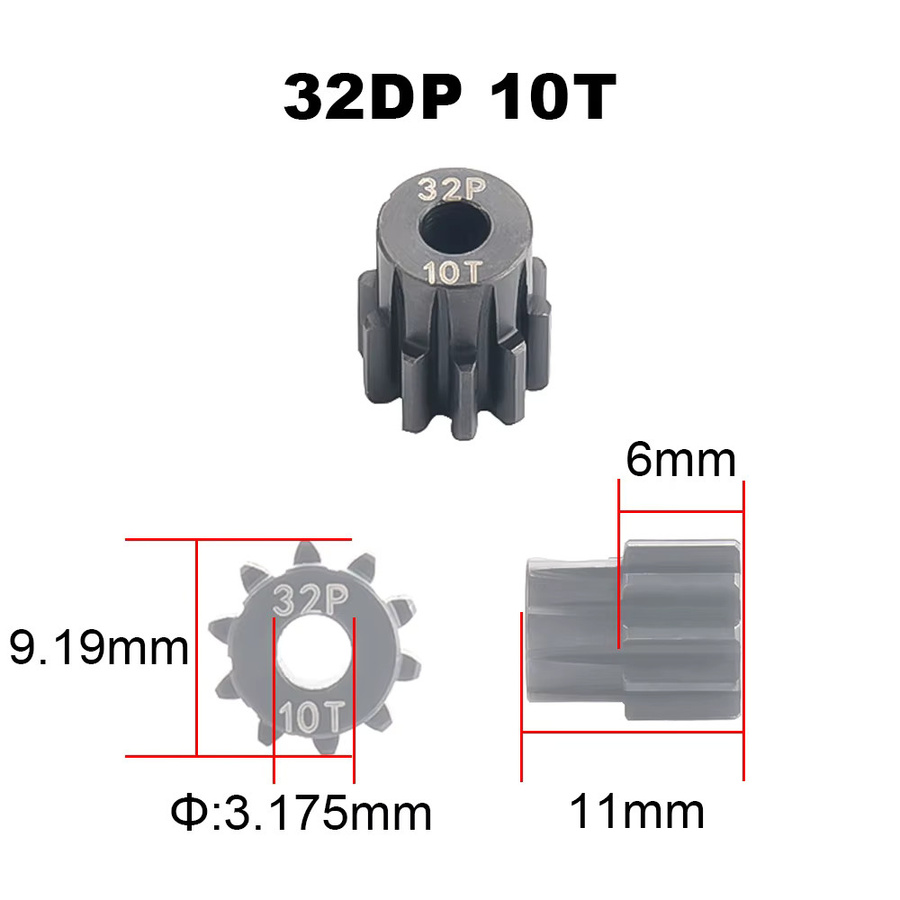 PYFORE Motorgetriebe 32P 0,8M 3,175mm Blende 10T - 24T, Zubehör - Bild 2