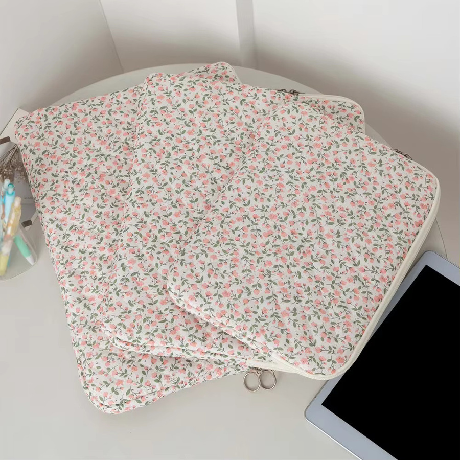 ALLOYSEED Laptop-Hülle mit Blumenmuster in Multicolour, gesteppte Schutzhülle für 11–15 Zoll Laptops und Tablets - Bild 2