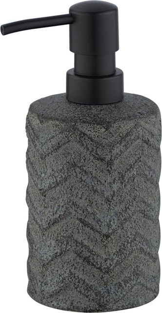 Wenko Seifenspender Mantua aus Keramik in Schwarz, B/T/H: 7,5 x 7,5 x 16,5 cm - Bild 1