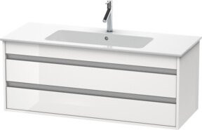 Duravit Waschtischunterschrank Ketho in Weiß Hochglanz mit 2 Schubladen, wandhängend, B: 120 cm, T: 47,5 cm, H: 48 cm - Bild 1