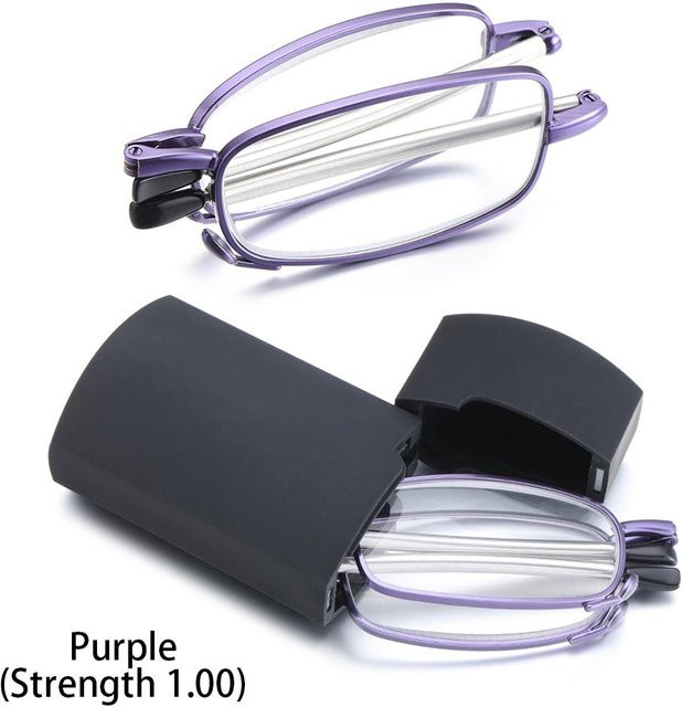 Mingbo Lesebrille, Metall, Vollrand, rechteckig, Unisex, Purple - Bild 1