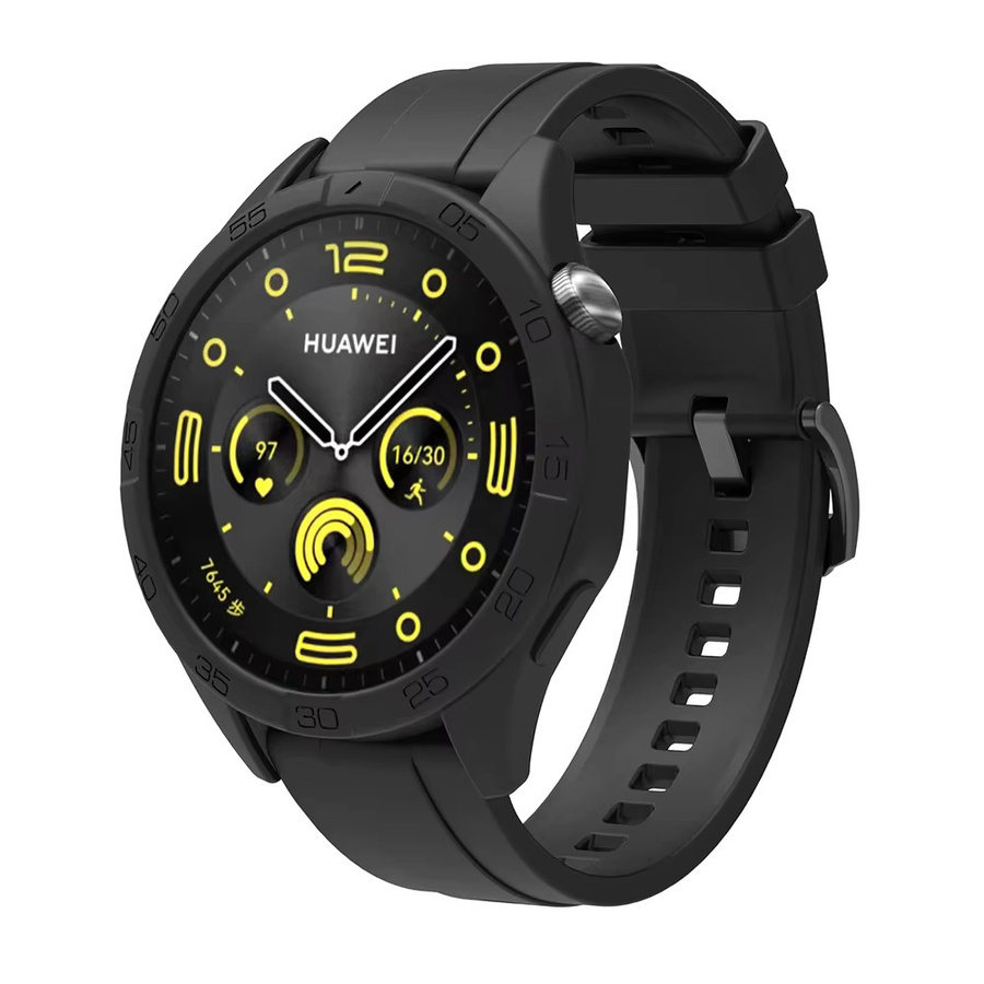 Huawei Uhrenarmband Silikon, Schwarz, für Huawei Watch GT4 GT5 46 mm - Bild 2