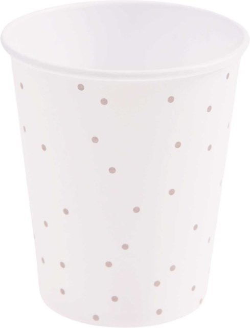 Rico Design Pappbecher Punkte mit Wellenrand in Weiß/Gold - Bild 1