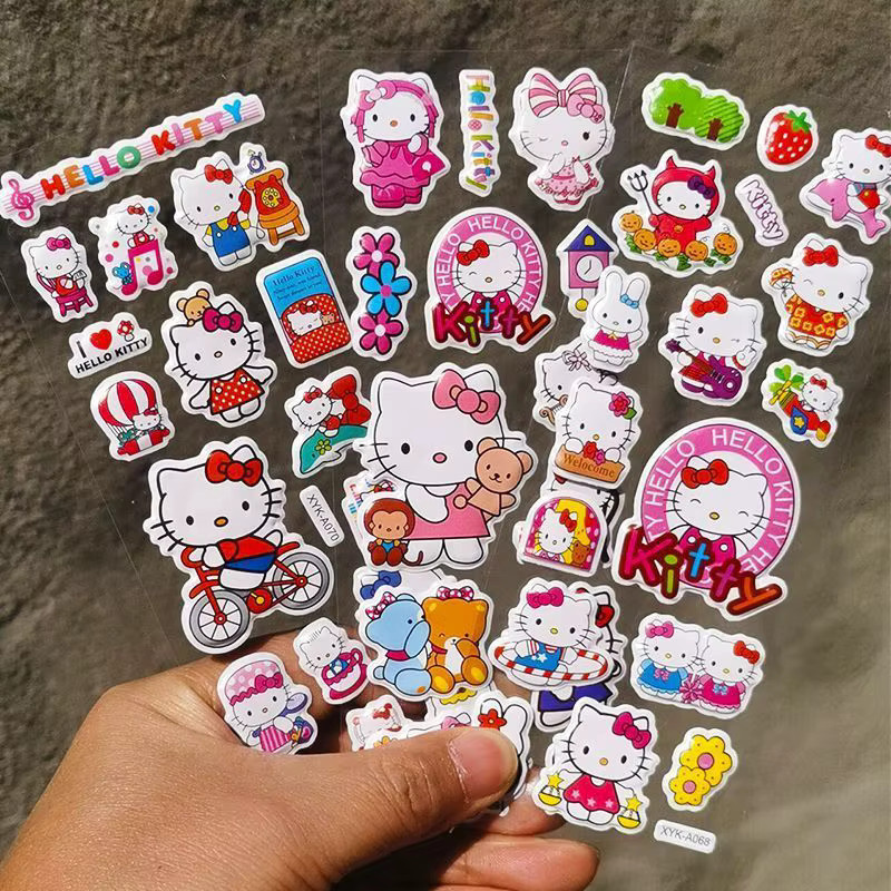 Bandai 3D Cartoon Kitty Puffy Aufkleberbögen in Multicolour für Kinder und DIY-Projekte - Bild 3