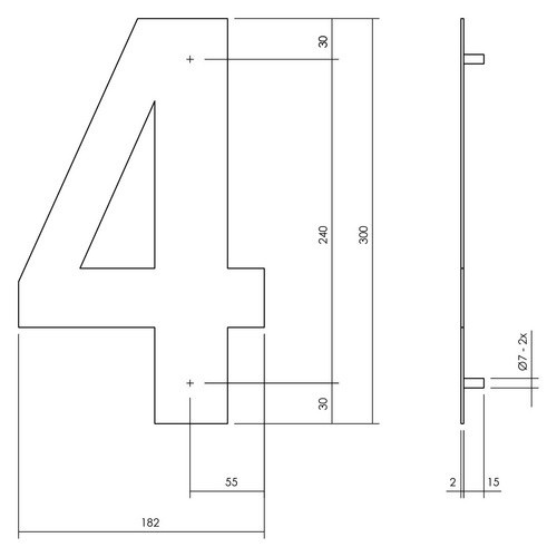 Intersteel Hausnummer 4 XL aus Edelstahl in Mattschwarz - Bild 2