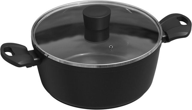 Michelino New Nora Fleischtopf mit Deckel, Durchmesser: 24 cm, Schwarz, Induktionsgeeignet - Bild 1