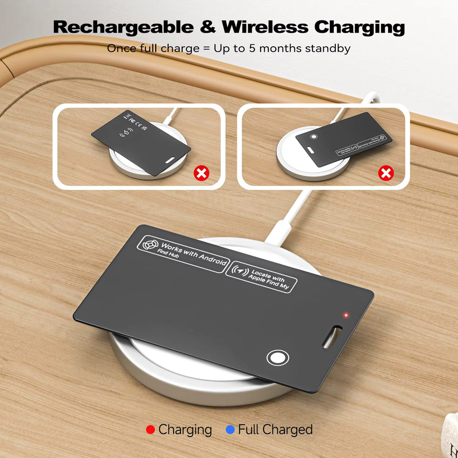 Peocke Kabelloser Bluetooth-GPS-Tracker für Geldbörsen, Wasserdichter Ortungsfinder Kompatibel mit iOS und Google Find My, Schwarz - Bild 5