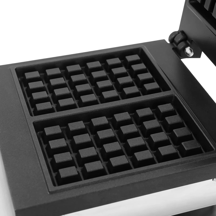 Sweetmile Kommerzielles Waffeleisen mit 2000 W und Antihaftbeschichtung für belgische Brüsseler Waffeln, Silber - Bild 3