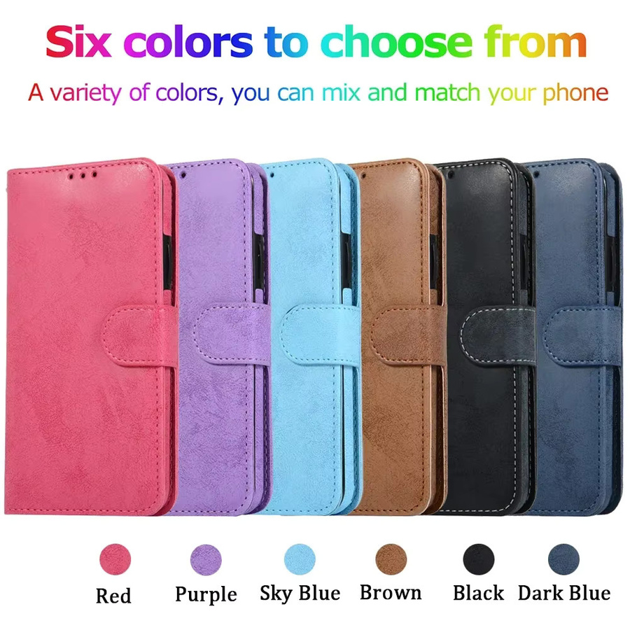 Luxus Leder Flip Wallet Karte Hülle für Apple iPhone 11 bis 16 Pro Max in Purple - Bild 6