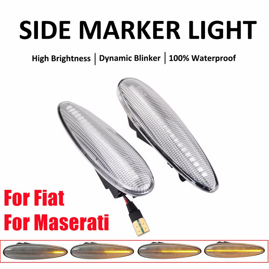 Malcayang Dynamische LED Seitenmarkierungs-Blinker für Fiat Palio Albea Croma II Bravo Marea und Maserati 4200 GranSport - Bild 2