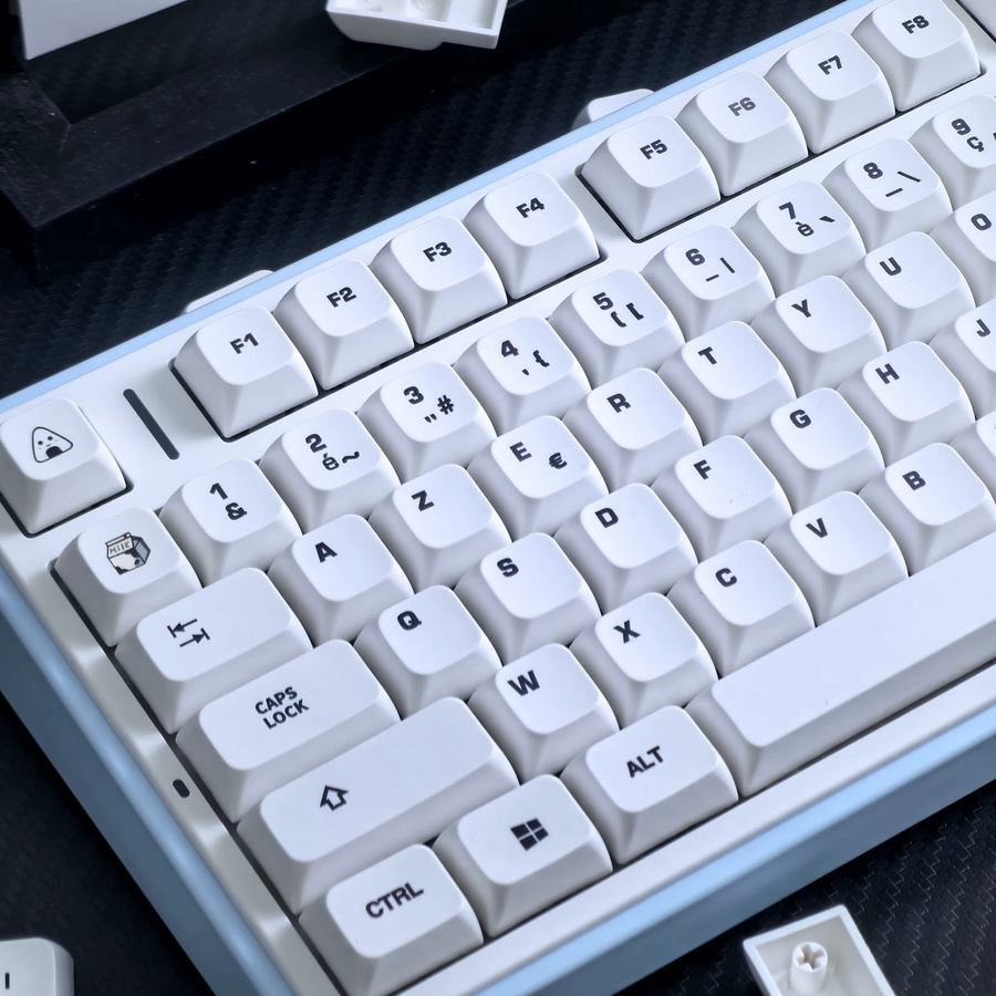 MAIMOOO AZERTY Tastenkappen im Kuhthema, Weiß, XDA PBT Thermosublimation für mechanische Tastaturen mit MX Switches - Bild 2