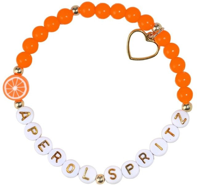 Armband, Buchstaben Anhänger, Perlen, Harz, orange, Damen - Bild 1