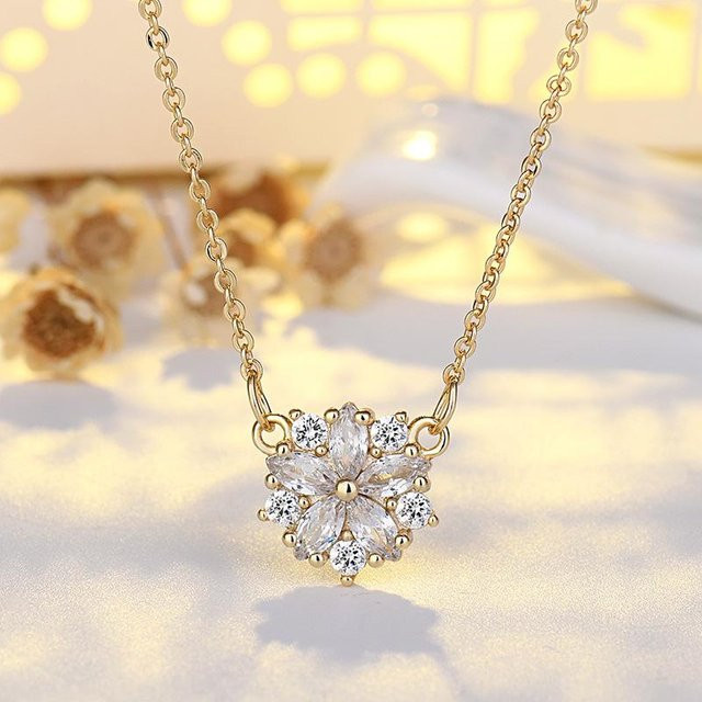 Wucifang Jewelry Halskette Damen, Blume, Quaste, beige - Bild 1